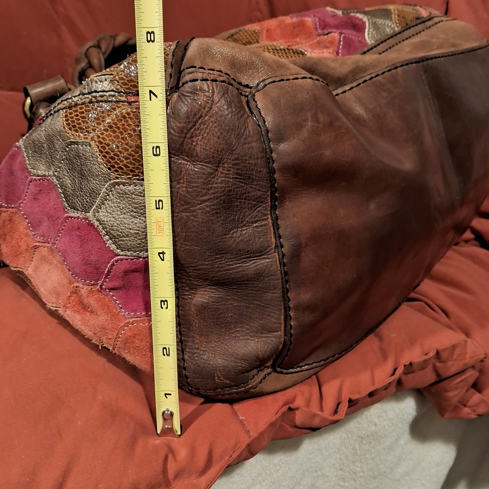 Fossil Multicolor Patchwork Satchel - image 5